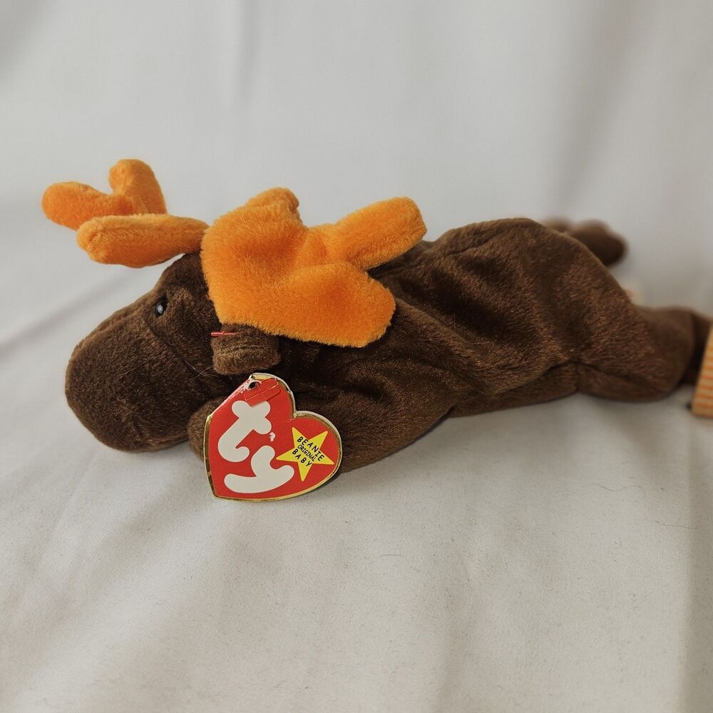 Vintage 1993 Retired - Ty Chocolate Moose -‎ with Tag - Beanie Baby